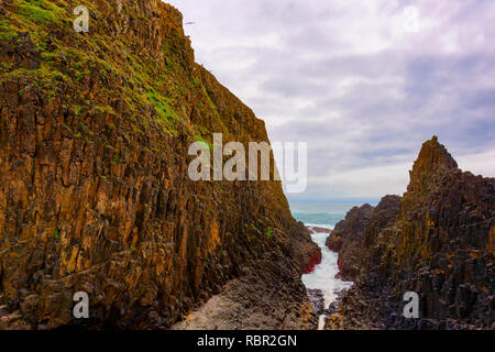 Querformat von Seal Rock Beach in Oregon gesehen Stockfoto