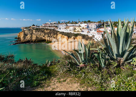 Praia de Carvoeiro, Carvoeiro, Lagoa, Algarve, Portugal Stockfoto