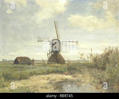 "Zonnige dag'; een Molen aan een wetering Rijksmuseum SK-A -3082. Stockfoto