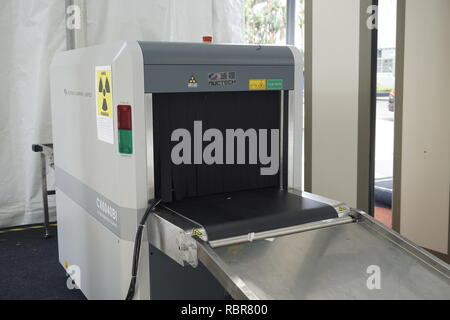 Gepäck röntgen Inspektion der Maschine Stockfoto
