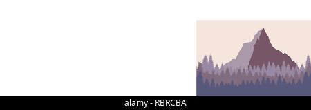 Natur Landschaft im flachen Stil. Vektor Landschaft. Berge. Vector Illustration. Stock Vektor