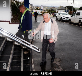 Die Bürger protestieren gegen Landraub in Cornwall. Stockfoto