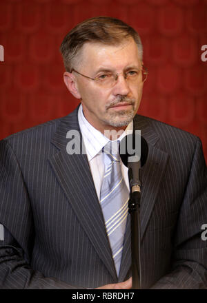 Warszawa, Masowien/Polen - 2006/07/27: Gediminas Kirkilas - Litauens Premierminister während der offiziellen diplomatischen Besuch in Polen Stockfoto