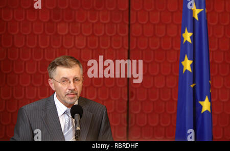 Warszawa, Masowien/Polen - 2006/07/27: Gediminas Kirkilas - Litauens Premierminister während der offiziellen diplomatischen Besuch in Polen Stockfoto