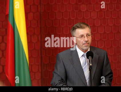 Warszawa, Masowien/Polen - 2006/07/27: Gediminas Kirkilas - Litauens Premierminister während der offiziellen diplomatischen Besuch in Polen Stockfoto