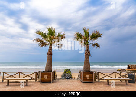 Picturescue Blick auf den Strand an der Atlantikküste Frankreichs in der Nähe von Lacanau-Ocean, Bordeaux, Frankreich Stockfoto