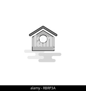 Dog House Web Icon. Flache Linie gefüllt graues Symbol Vektor Stock Vektor