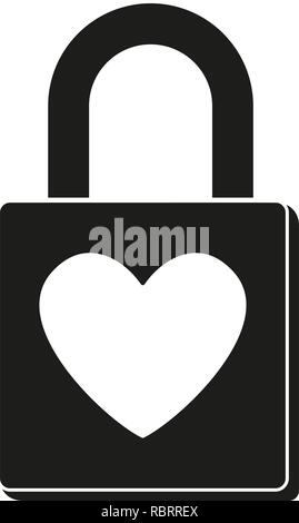 Schwarze und weiße Vorhängeschloss Silhouette Stock Vektor