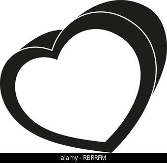 Schwarz und Weiß heart Box Stock Vektor