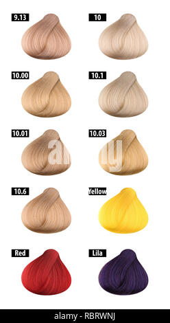 Haarfarbe und Haarfärbemittel, Farben, Grafik, Farbe zahlen 11. Stockfoto