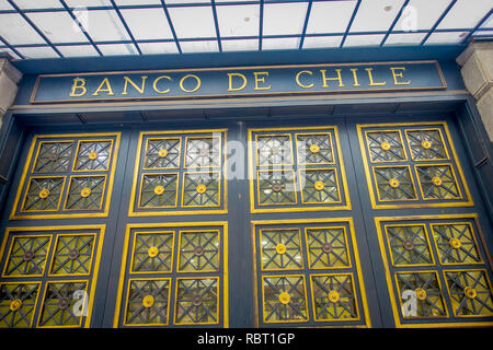 SANTIAGO, CHILE - 16. OKTOBER 2018: Bank von Chile in Santiago de Chile Stockfoto