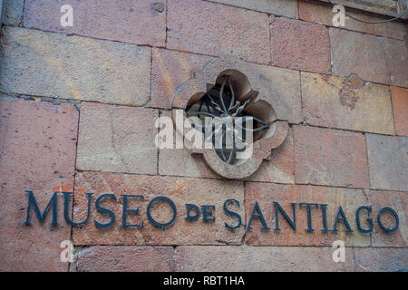 SANTIAGO, CHILE, Oktober 09, 2018: Nahaufnahme des selektiven Fokus des Museums von Santiago de Chile gelegen in der Stadt Stockfoto