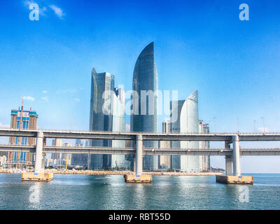 Und gwangandaegyo marinecity, Busan, Südkorea, Asien Stockfoto