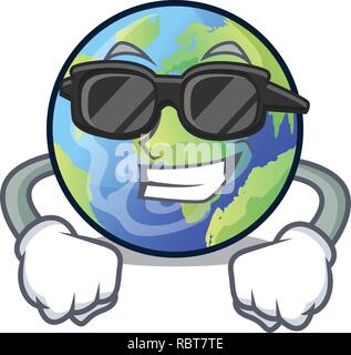 Super Cool Earth über dem Himmel das Maskottchen Stock Vektor
