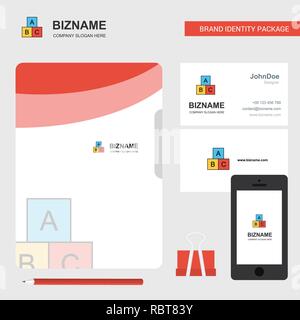 Alphabete Blöcke Business Logo, Ordnerdeckel Visitenkarte und Mobile App Design. Vector Illustration Stock Vektor