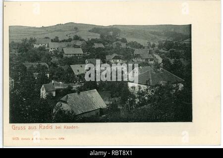 03925 - Radis b. Kaaden-1903 - Blick über Radis-Brück&Sohn Kunstverlag. Stockfoto