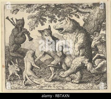 Eine Party zu Ehren der Bär und der Wolf von Hendrick van Alcmar's Renard das Fox Stockfoto