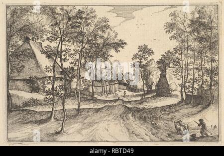 Ein Dorf Straße von Regiunculae et Villae Aliquot Ducatus Brabantiae Stockfoto