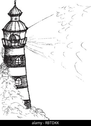 Skizze eines strahlenden Leuchtturm von jzipriantr Stock Vektor