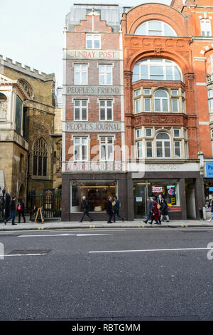 Ehemalige HQ des Sonntags Post, People's Freund, People's Journal und Dundee Courier Gebäude auf Fleet Street, London, UK Stockfoto