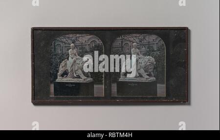 - Stereograph, Crystal Palace, John Bell, Una und der Löwe - Stockfoto