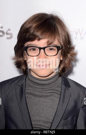 Beverly Hills, CA. 10 Jan, 2019. Azhy Robertson in der Ankunftshalle für JENSEITS DER NACHT Premiere, Ahrya Fine Arts Theater, Beverly Hills, CA 10. Januar 2019. Credit: Priscilla Grant/Everett Collection/Alamy leben Nachrichten Stockfoto