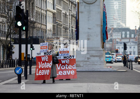 London, Großbritannien. 11 Jan, 2019. Unterstützer der Kampagne in Westminster Tagen verlassen, bevor eine entscheidende Abstimmung im Parlament. Credit: Kevin J. Frost-/Alamy leben Nachrichten Stockfoto