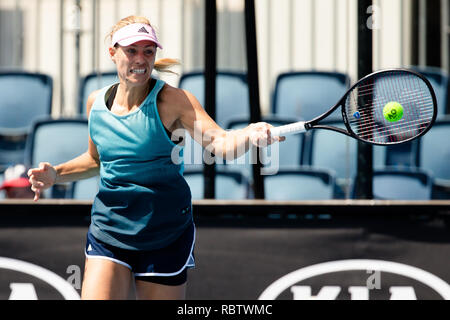 Melbourne, Australien. 12 Jan, 2019. Tennis: Australien Open. Angelique Kerber spielt den Ball während des Trainings. Credit: Frank Molter/dpa/Alamy leben Nachrichten Stockfoto