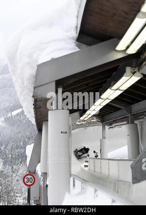 12 Januar 2019, Bayern, Schönau am Königssee: Zwei-mann Bob, Frauen, Kunsteisbahn am Königssee: Kanadische bobsledders Christine de Bruin und Janine McCue in Aktion. Foto: Tobias Hase/dpa Stockfoto