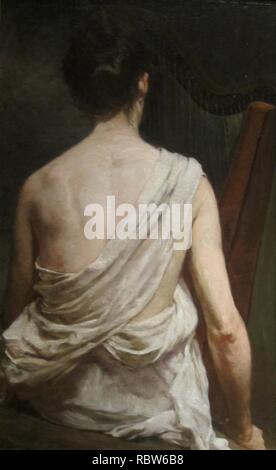 'Frau mit Harfe" von Elizabeth Nourse, Cincinnati Art Museum. Stockfoto