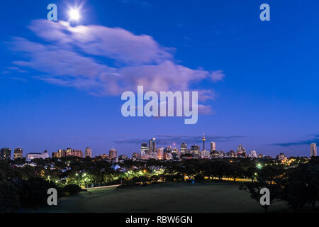 Sydney Skyline der Stadt kurz vor der Morgendämmerung Stockfoto