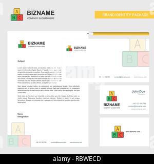 Alphabete Blöcke Business Briefkopf, Umschlag und Visitenkarte Design vector Template Stock Vektor