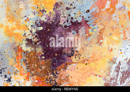 Öl Farben Bunt closeup Abstrakt Hintergrund auf Makro. Stockfoto