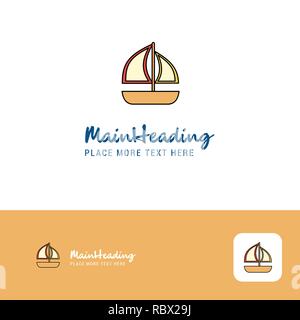 Kreative Boot Logo Design. Flache farbige Logo Ort für Tagline. Vector Illustration Stock Vektor