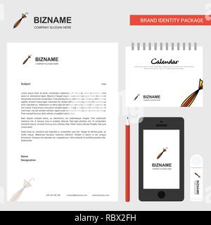 Dach Business Briefkopf, Kalender 2019 und Mobile App Design vector Template Stock Vektor