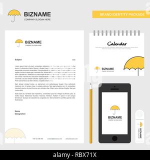 Dach Business Briefkopf, Kalender 2019 und Mobile App Design vector Template Stock Vektor