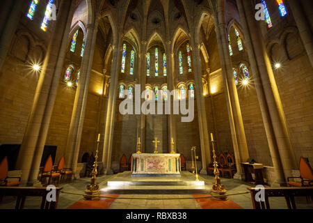 Brisbane Queensland Australien, 25. November 2018, Interieur des St Johns Anglikanische Kathedrale mit Glasfenstern. Diese schöne Kathedrale ist Stockfoto