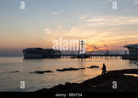 Sonnenuntergang in Durres, Albanien Stockfoto