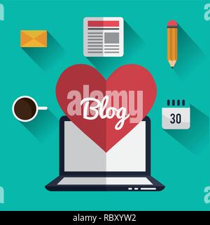 Blog Icons Design Stock Vektor
