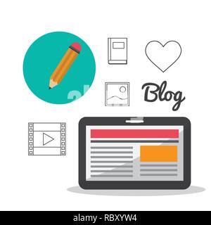 Blog Icons Design Stock Vektor