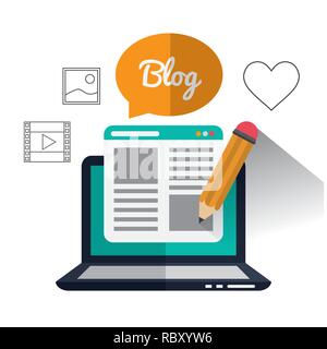 Blog Icons Design Stock Vektor