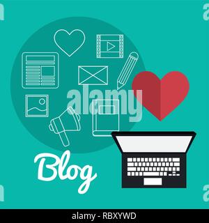 Blog Icons Design Stock Vektor
