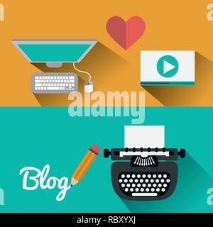 Blog Icons Design Stock Vektor