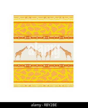 Nahtlose Muster mit Giraffe und Giraffe Haut. Stock Vektor