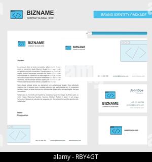 Code Business Briefkopf, Umschlag und Visitenkarte Design vector Template Stock Vektor