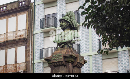 Guilherme Gomes Fernandes Denkmal von Bento Candido Silva in Porto, Portugal Stockfoto