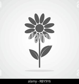Grau Blume Symbol in flacher Ausführung. Vector Illustration. Zeichen der Blume auf hellen Hintergrund. Stock Vektor