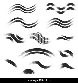 Satz von Hand gezeichnet wave Symbole. Vector Illustration. Grauen Welle Symbole von Hand gezeichnet Stock Vektor
