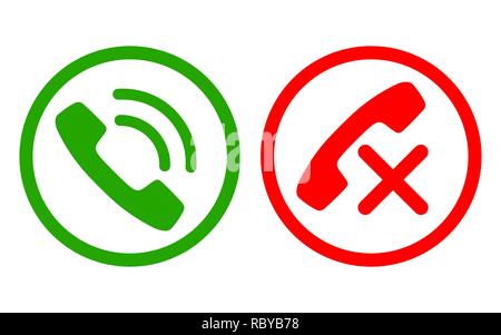 Festlegen des Phone Icons im flachen Stil. Vector Illustration. Telefon Symbol isoliert auf hellen Hintergrund. Stock Vektor