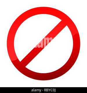 Red nicht Zeichen erlaubt. Vector Illustration. Alert, Stop oder Warnzeichen, isoliert. Nicht erlaubte Zeichen Stock Vektor